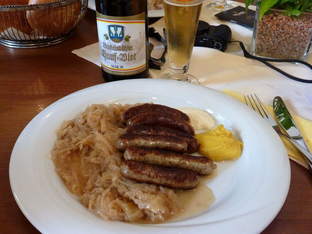 Sausage and sauerkraut #Germany #RomanticRoad #Cycling @GingerandNutmeg