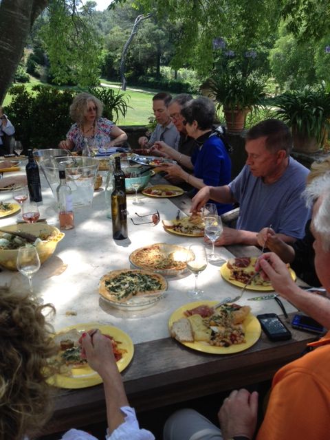 Enjoying our gourmet picnic lunch on the terrace of Chateau Dalmeran @WineScholarGuil