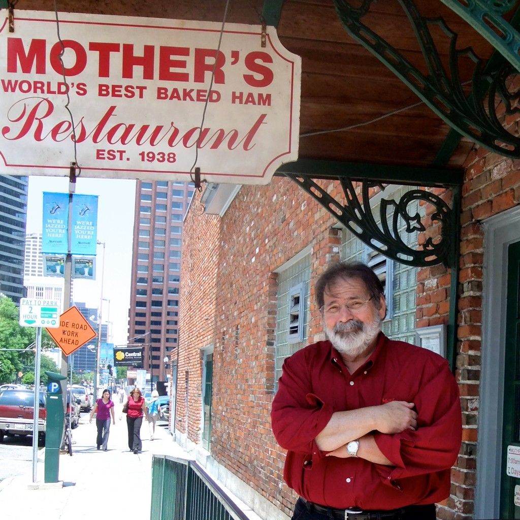 Chef - Managing Owner Jerry Amato + sign _ Mother's Restaurant, New Orleans LA