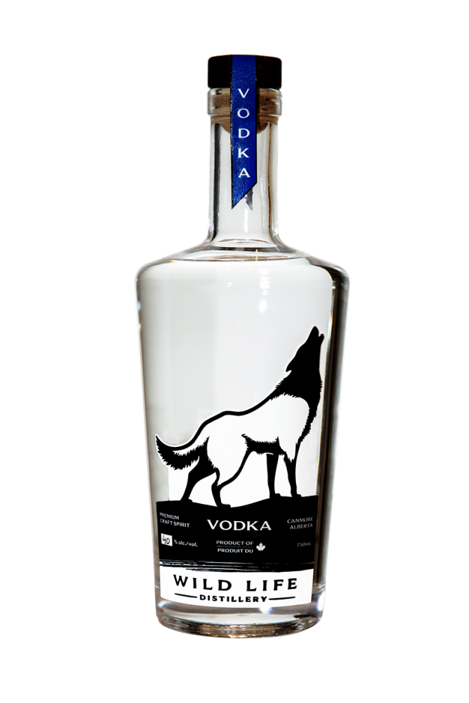 Vodka bottle from Wild Life Distillery in Canmore